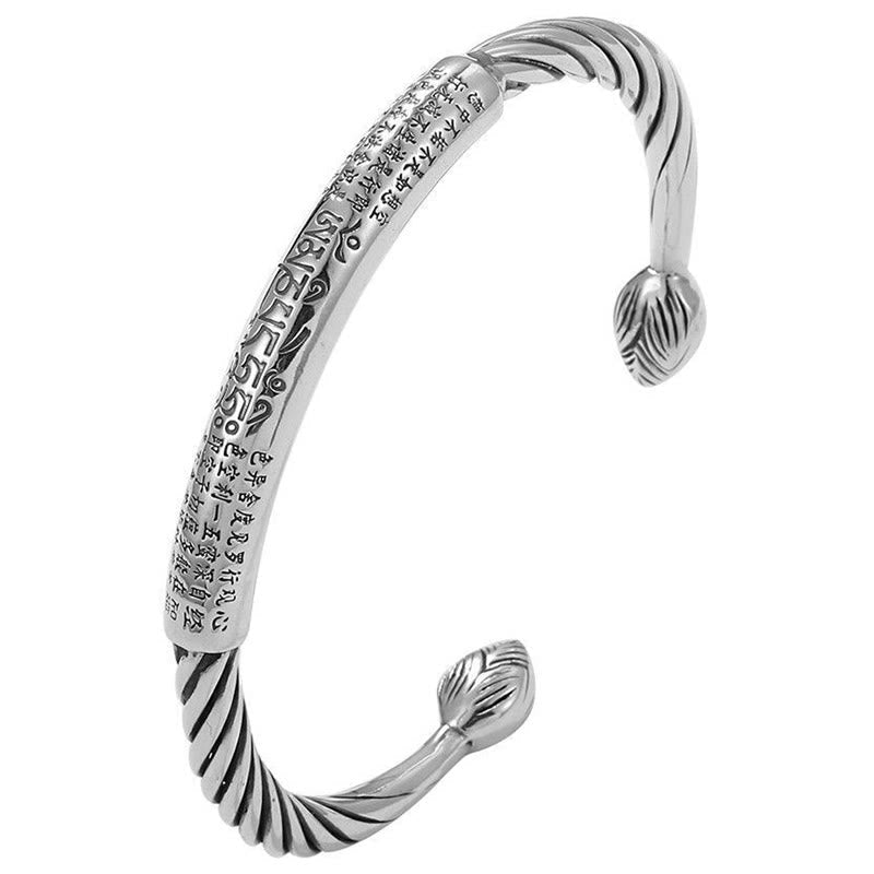 Wear FengShui Tibetan Om Mani Padme Hum Heart Sutra Purity Cuff Bracelet