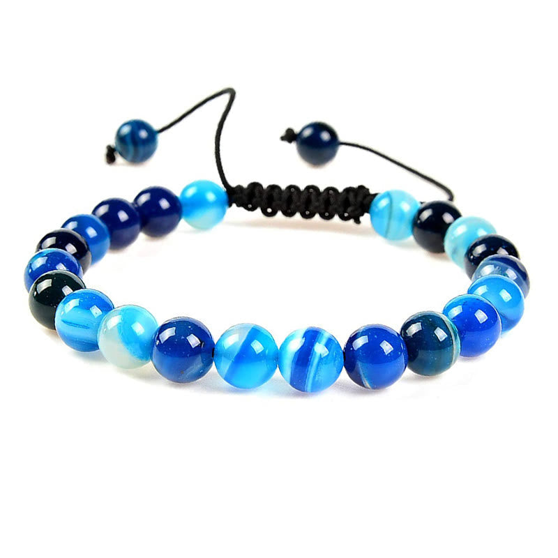 Wear FengShui Natural Healing Power Gemstone Crystal Beads Unisex Adjustable Macrame Bracelet