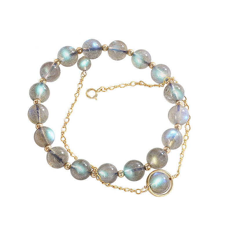 Wear FengShui 14k Gold Plated Natural Moonstone Healing Love Bracelet