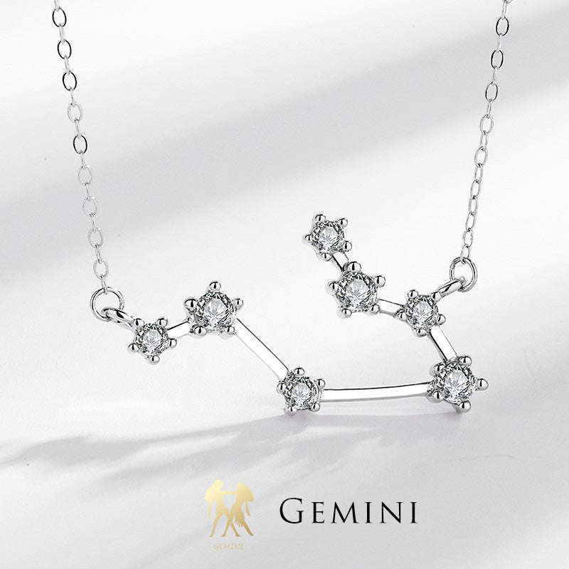 Wear FengShui 925 Sterling Silver 12 Constellations of the Zodiac Astrology Blessing Necklace Pendant