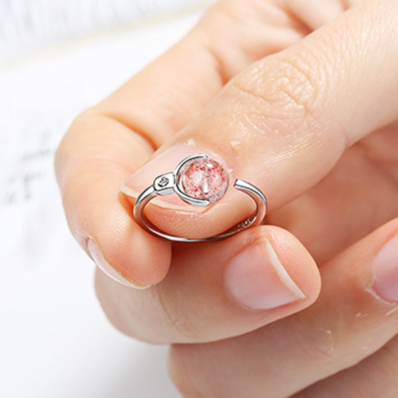 Wear FengShui Pink Crystal Soothing Rotation Ring