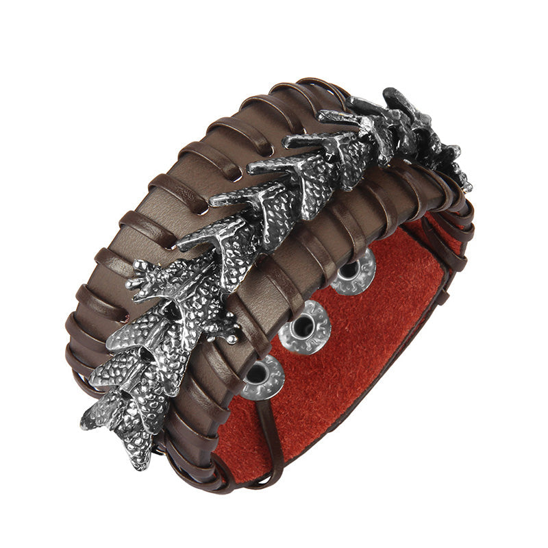 Wear FengShui Dragon Leather Protection Weave Bracelet