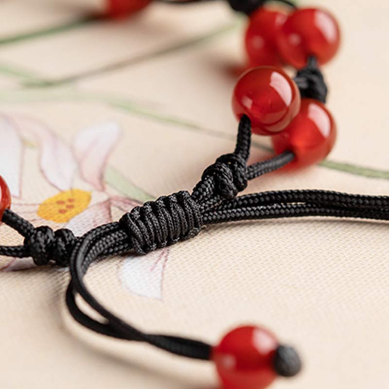 Wear FengShui Red Agate Moss Agate Cinnabar Calm Bracelet