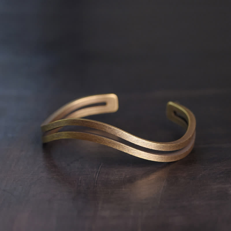 Wear FengShui Rustic Copper Luck Viking Cuff Bracelet