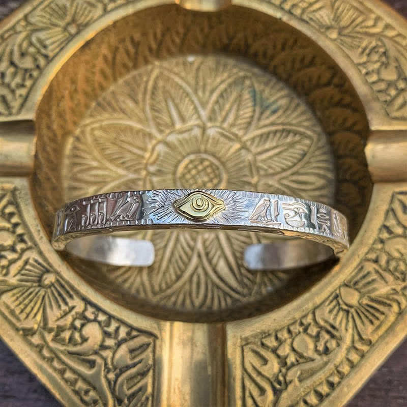 Wear FengShui Eye Of Horus Protection Copper Cuff Bracelet Bangle