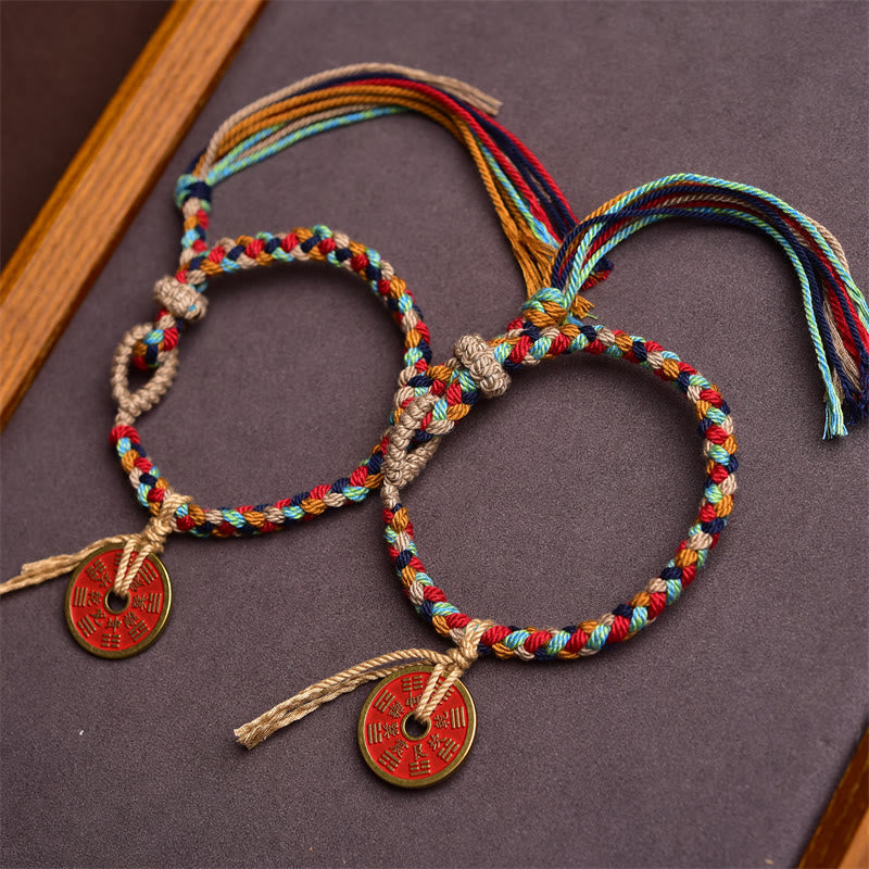 Wear FengShui Handmade Bagua Harmony Multicolored Rope Bracelet