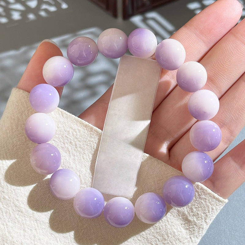 Natural Floral-Skin Jade-Like Bodhi Bead Bracelet – 12-13mm Round Beads