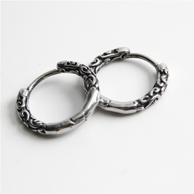 Wear FengShui Viking Celtic Hoop Titanium Steel Balance Earrings