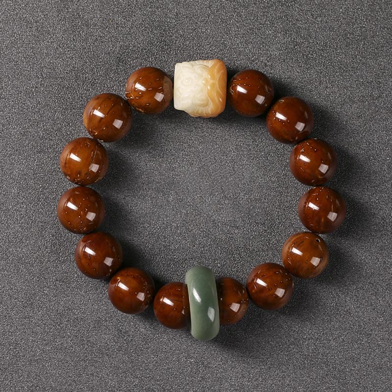 Wear FengShui Purple Bodhi Seed Dancing Lion Wisdom Bracelet