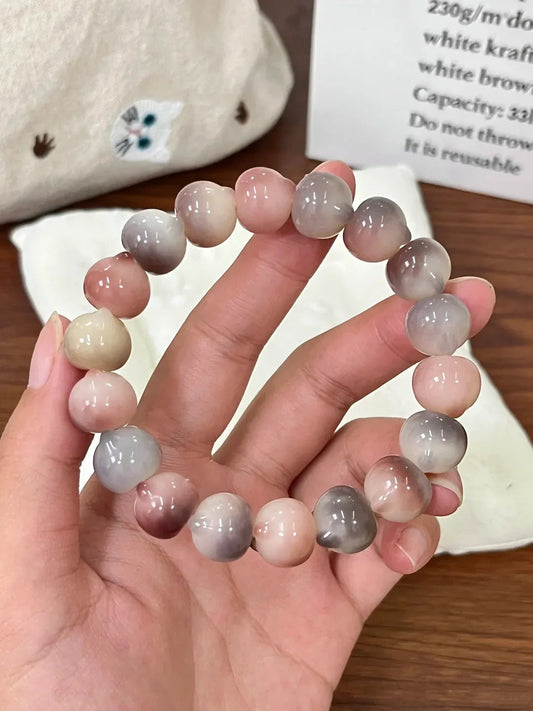 Grape-Toned Cat Face Bodhi Bracelet
