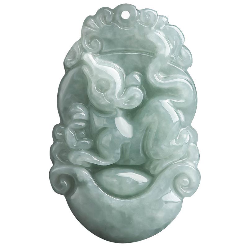 Wear FengShui Natural Jade 12 Chinese Zodiac Sucess Pendant Necklace