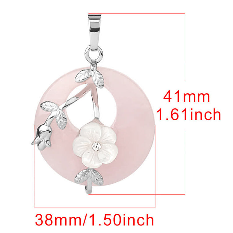 Wear FengShui Various Crystal Amethyst Green Aventurine Flower Healing Necklace Pendant