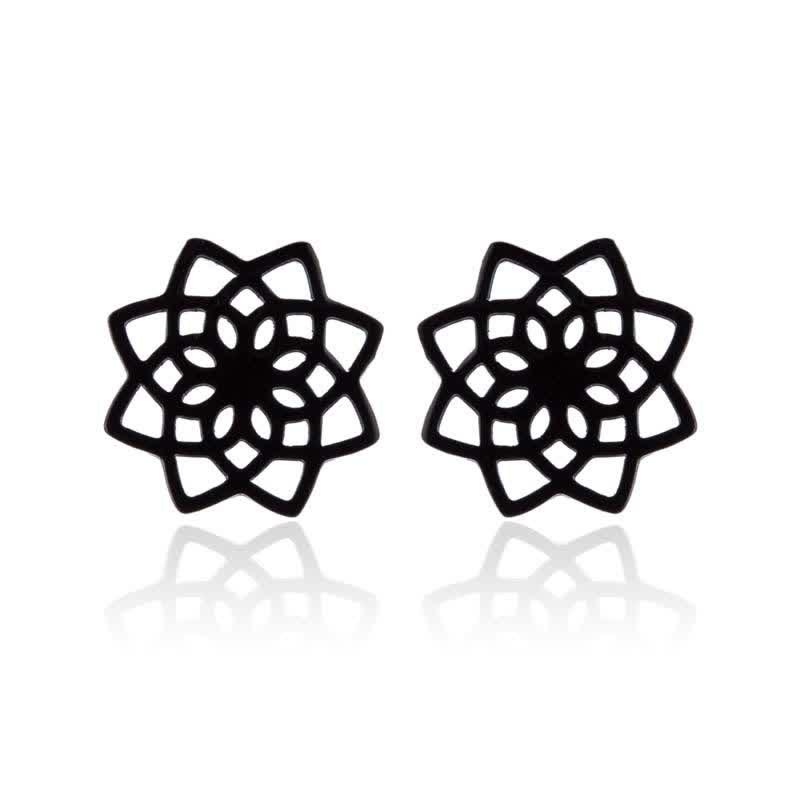 Wear FengShui Tibetan Lotus Pattern New Beginning Stud Earrings