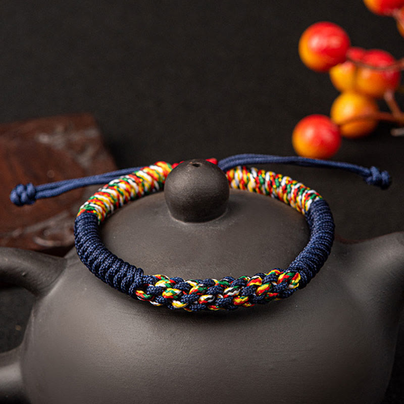 Wear FengShui Tibetan Handmade Colorful King Kong Knot Luck Braid String Bracelet