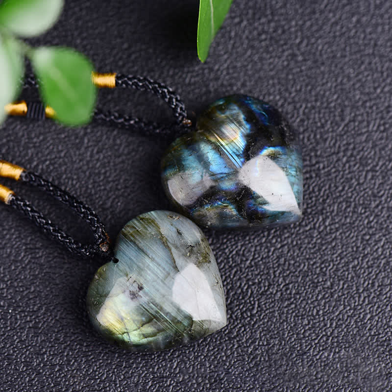 Wear FengShui Labradorite Love Heart Support Necklace Pendant