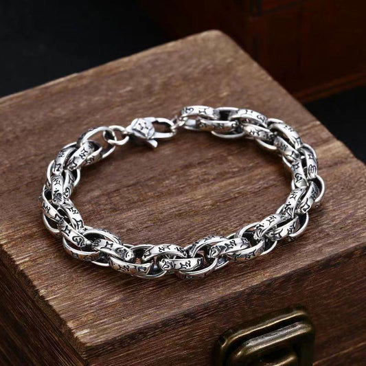 Wear FengShui Tibetan Om Mani Padme Hum Carved Amulet Creativity Bracelet