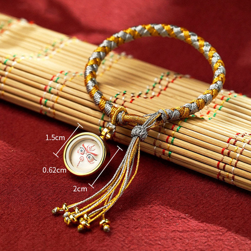 Wear FengShui Handmade Tibetan Five God Of Wealth Dragon Scale Rope Luck Braid Bracelet
