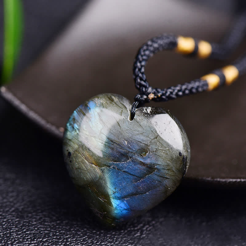 Wear FengShui Labradorite Love Heart Support Necklace Pendant