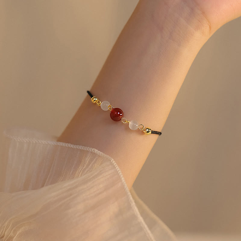 Wear FengShui Red Agate Cat Eye Braided String Confidence Bracelet