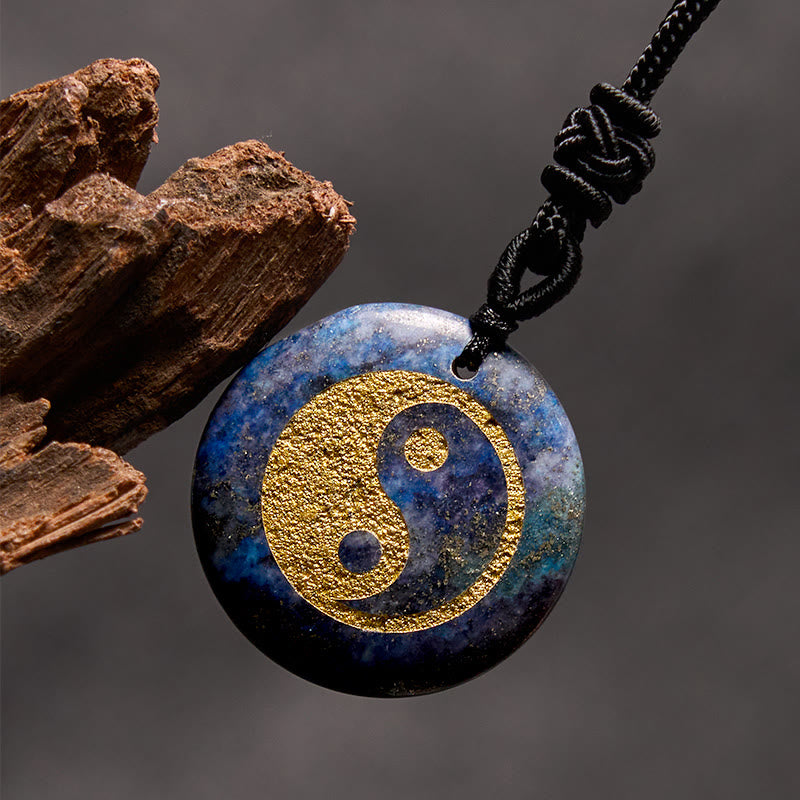 Wear FengShui Various Crystal Amethyst Tiger Eye Green Aventurine Yin Yang Spiritual Necklace Pendant