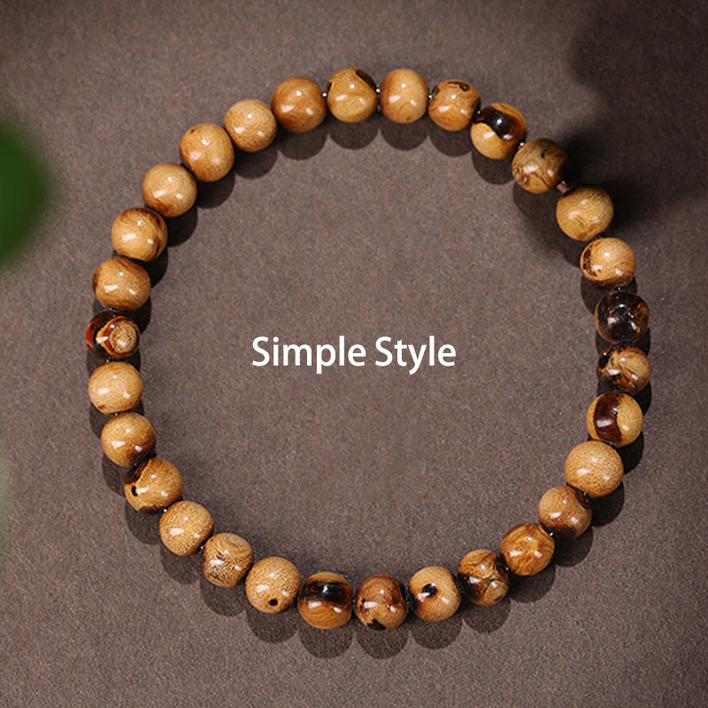 Wear FengShui 925 Sterling Silver Natural Golden Sea Willow Zakiram Goddess of Wealth Lucky fortune Fu Character Success Bracelet