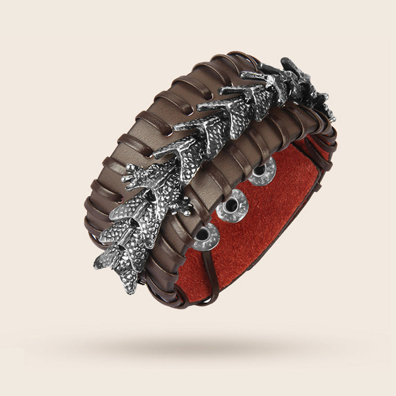 Wear FengShui Dragon Leather Protection Weave Bracelet