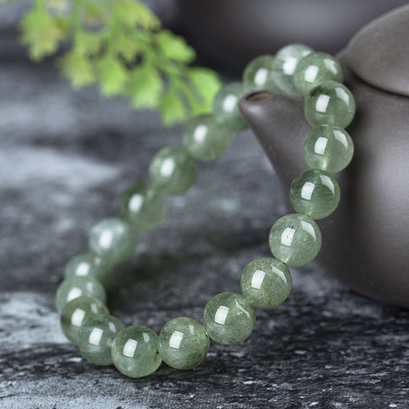 Wear FengShui Natural Green Crystal Blessing Wealth Bracelet