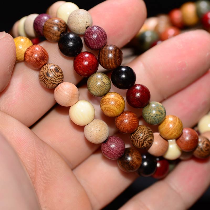 Wear FengShui  108 Beads Wenge Wood Mala Blessing Meditation Bracelet