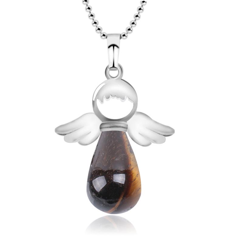 Wear FengShui Little Angel Wings Natural Crystal Luck Necklace Pendant