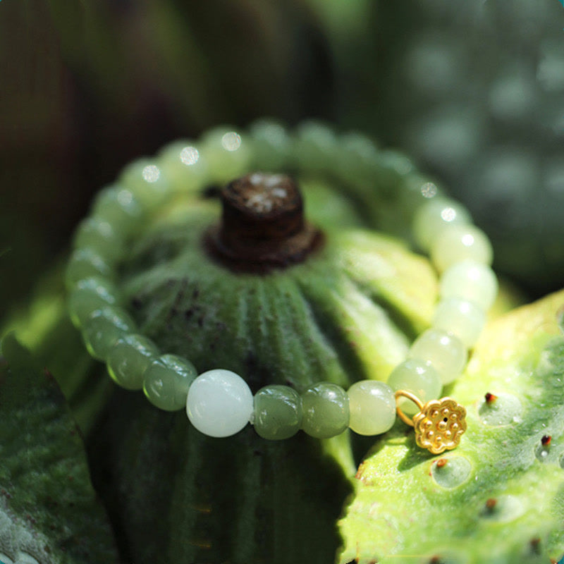 Wear FengShui Jade Lotus Abundance Adjustable Bracelet