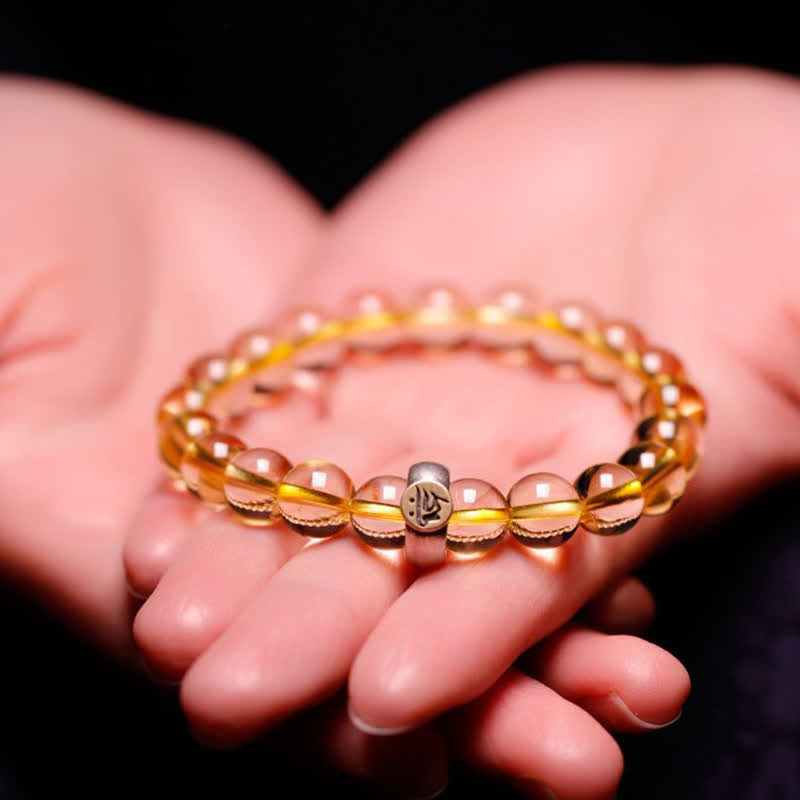Wear FengShui 925 Sterling Silver Chinese Zodiac Natal Buddha Citrine Protection Bracelet