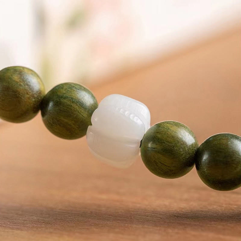 Wear FengShui Natural Green Sandalwood Bodhi Seed Soothing Bracelet