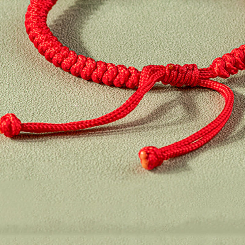Wear FengShui Handmade Natural Jade PiXiu Protection King Kong Knot Braided String Bracelet