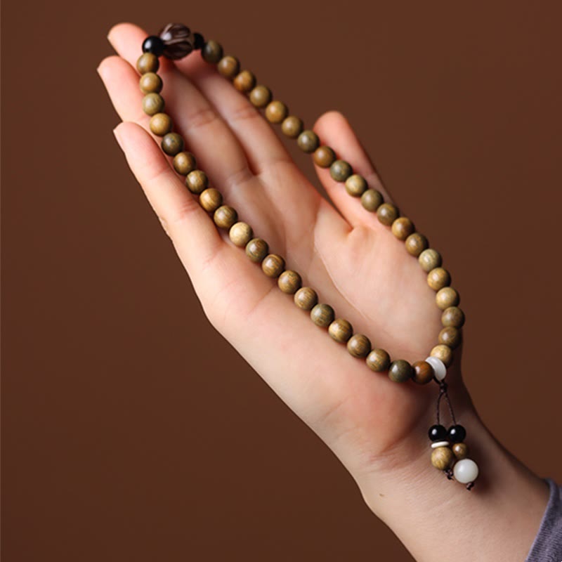 Wear FengShui Green Sandalwood Bodhi Seed Lotus Soothing Double Wrap Bracelet