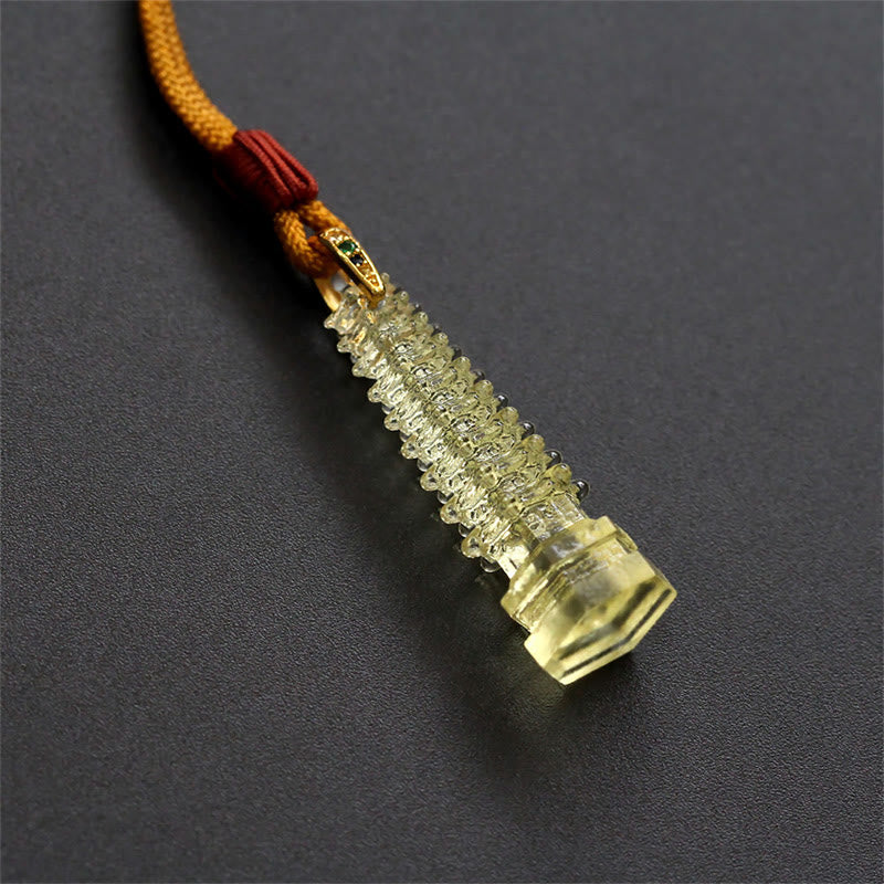 Wear FengShui Liuli Ancient Pagoda Wisdom Necklace