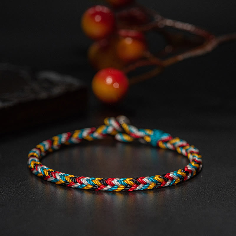 Wear FengShui Tibet Handmade Five Color Thread Protection Braid String Bracelet