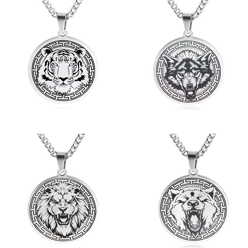 Wear FengShui Animal Titanium Steel Chain Necklace Protection Pendant