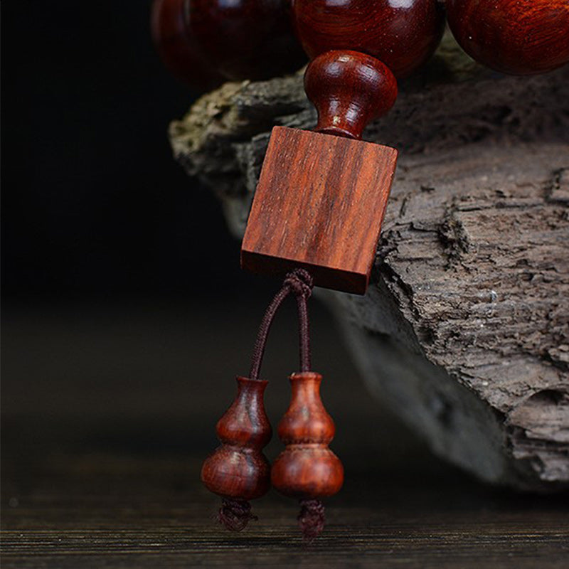 Wear FengShui Tibetan Small Leaf Red Sandalwood Relaxation Bracelet