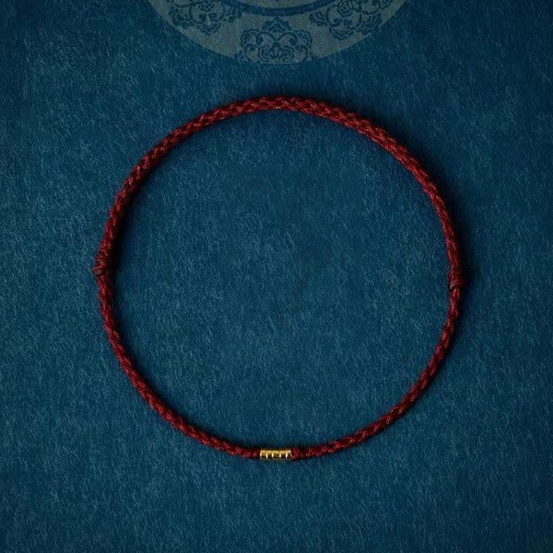 Wear FengShui "Blessings for Clear Connections" 925 Sterling Silver Lucky Golden Bead String Bracelet Anklet Includes Gift Message Card