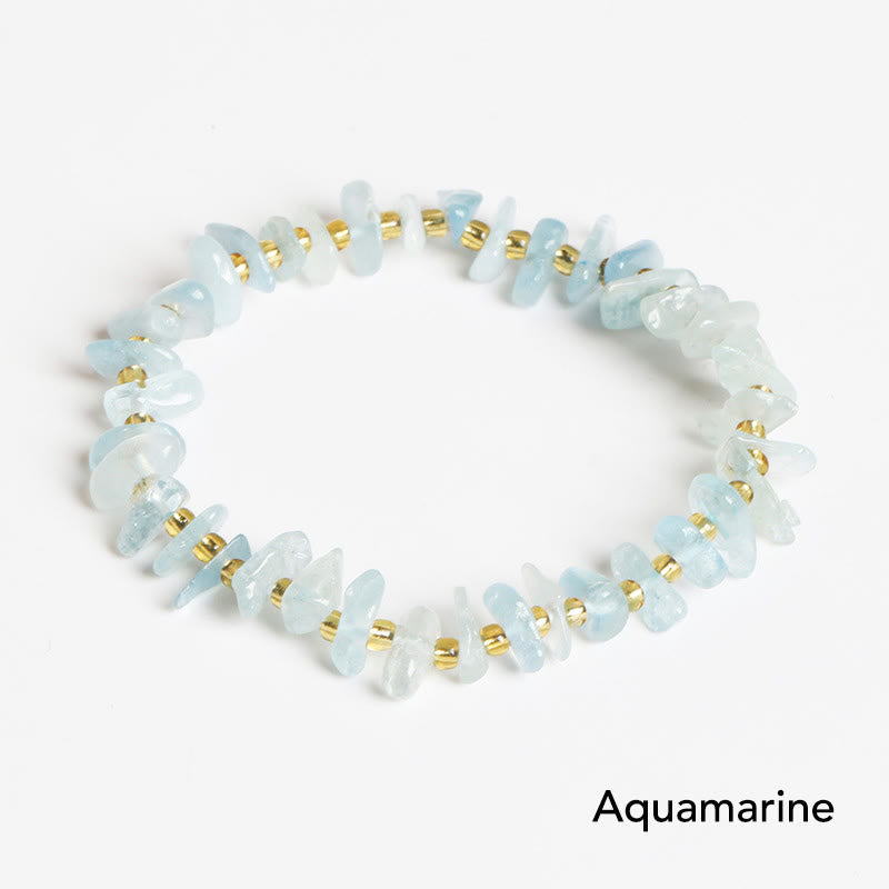 Wear FengShui Natural Irregular Shape Stone Crystal Meditation Balance Bracelet