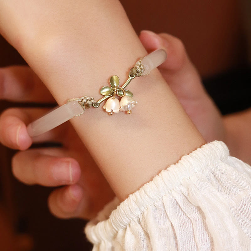 Wear FengShui Lily of the Valley Flower Happiness Strength Bracelet Bangle