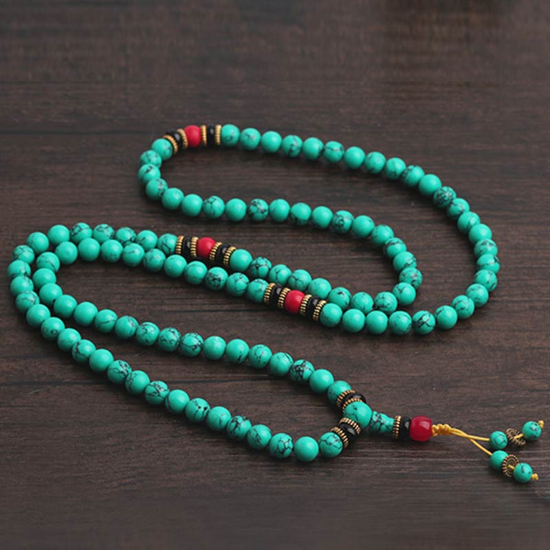 Wear FengShui Tibetan Turquoise Healing Mala Bracelet