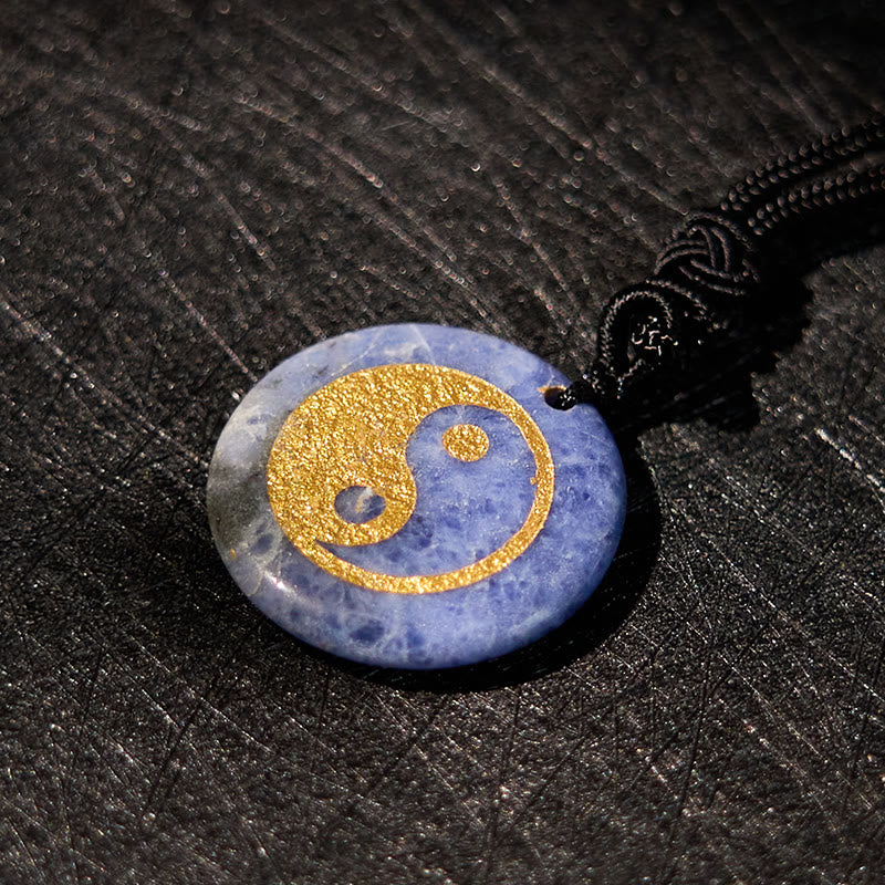 Wear FengShui Various Crystal Amethyst Tiger Eye Green Aventurine Yin Yang Spiritual Necklace Pendant