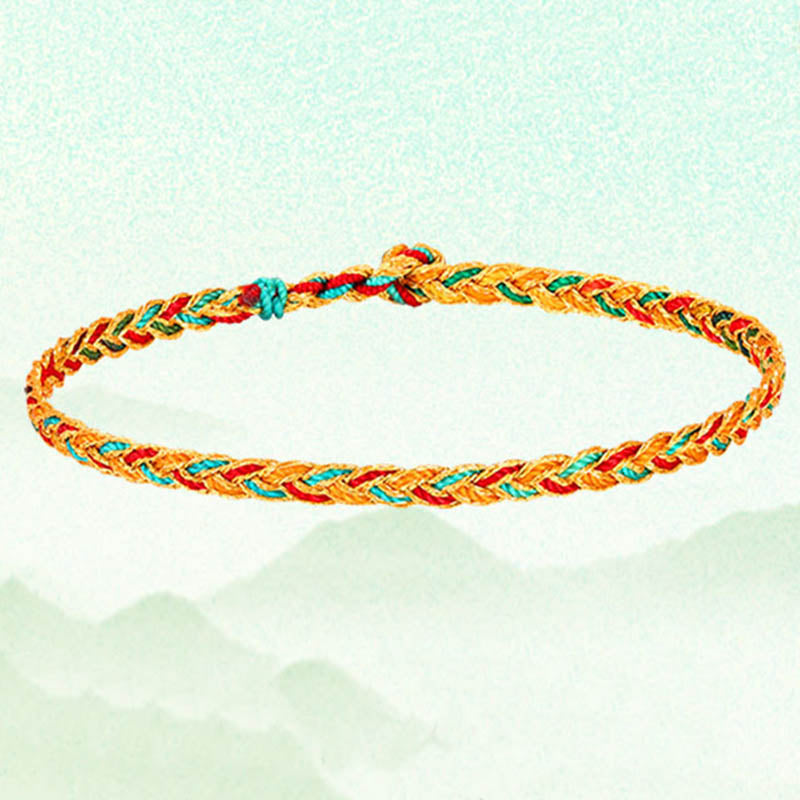Wear FengShui Handmade Multicolored Dragon Scale Pattern Braid String Bracelet