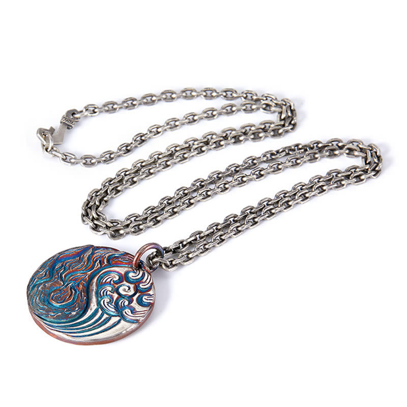 Wear FengShui 990 Sterling Silver Yin Yang Water and Fire Balance Necklace Pendant