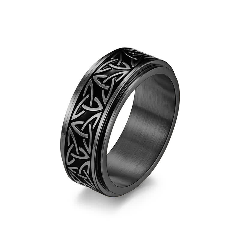Wear FengShui  Triangle Knot Triquetra Titanium Steel Calm Rotatable Ring
