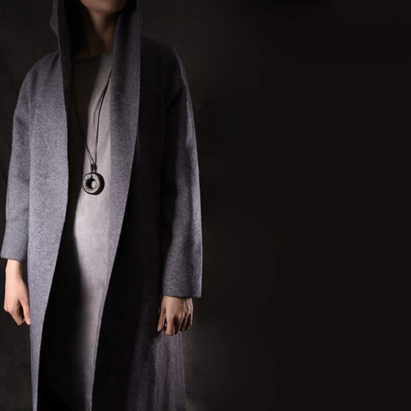 Wear FengShui Zen Circle Ebony Wood Peace Calm Necklace Pendant