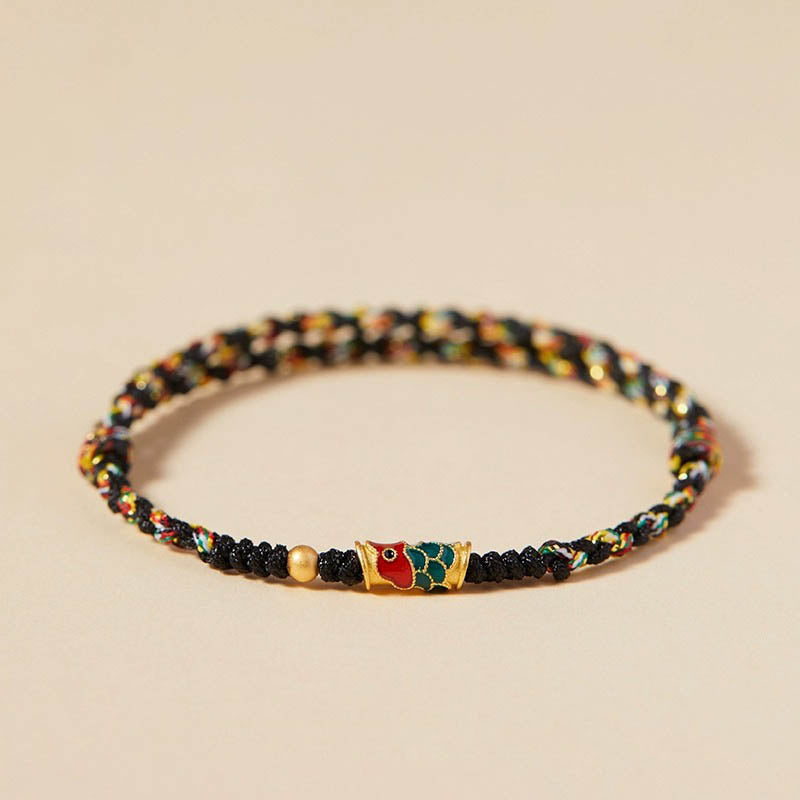 Wear FengShui Handcrafted Koi Fish Wealth Prosperity Braided Rope Bracelet