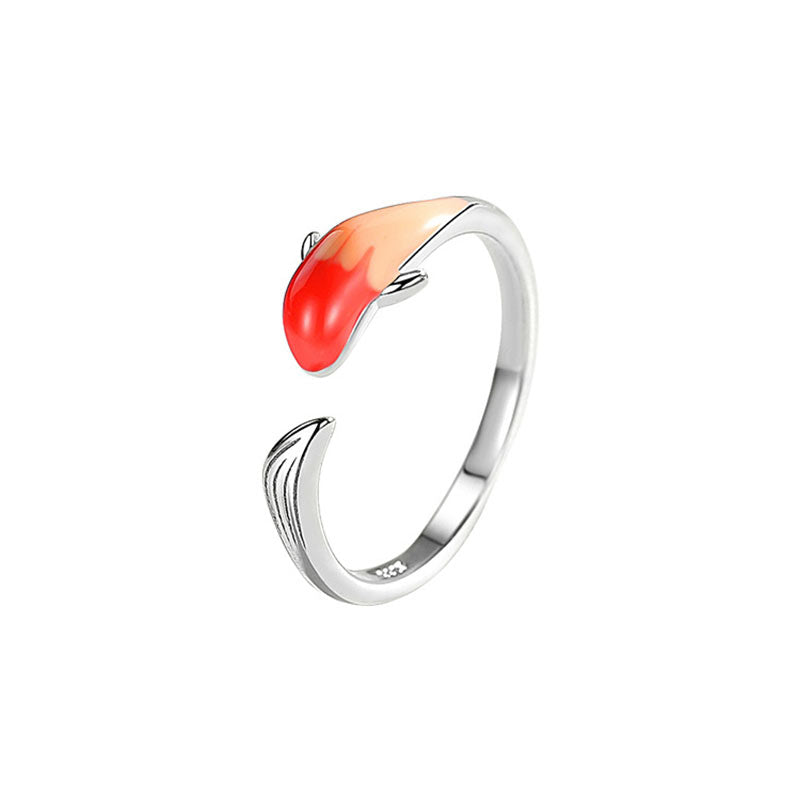 Wear FengShui Koi Fish Copper Balance Luck Adjustable Ring