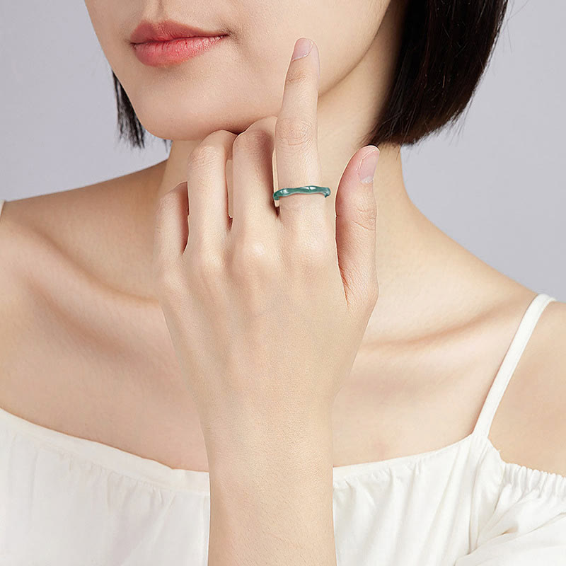 Wear FengShui Natural Jade Bamboo Prosperity Abundance Ring
